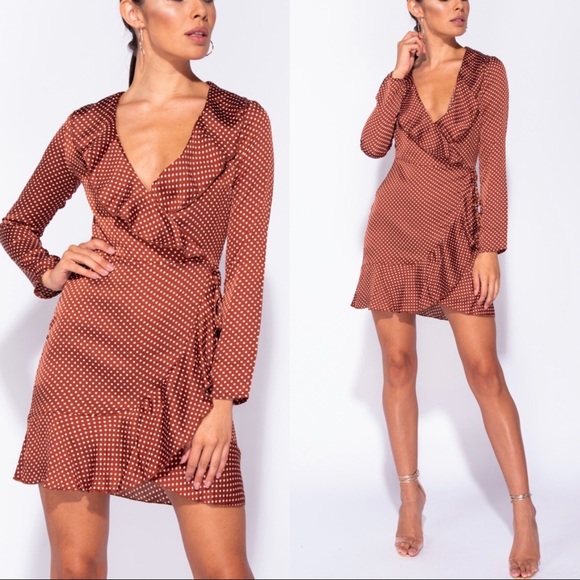 Dollhouse Dress Shop Dresses Diva Alert Polka Dot Satin Long Sleeve